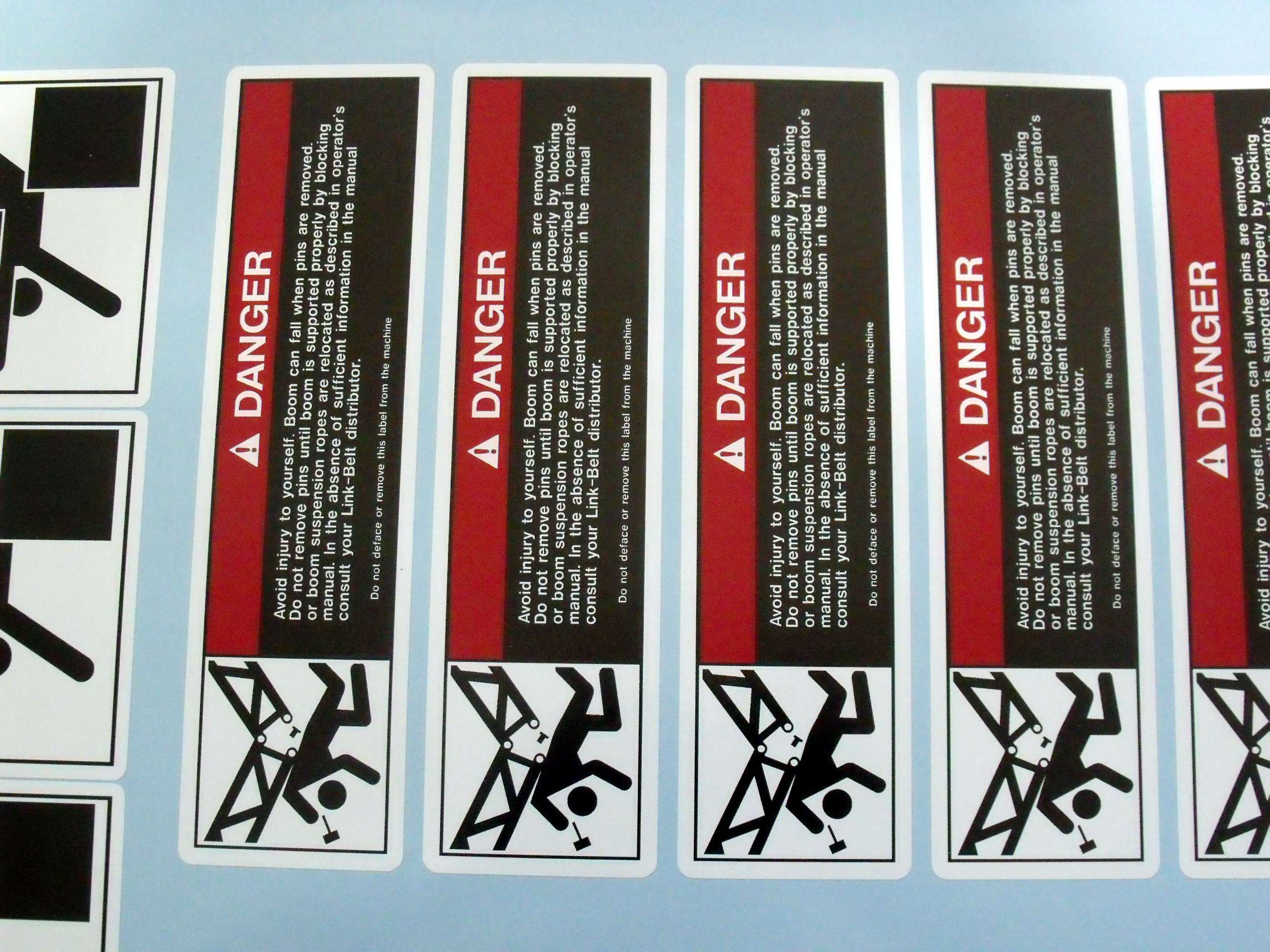 Safety decals of all kinds